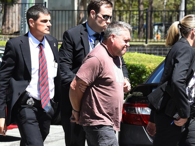 Detectives taking Mr Thorburn in for questioning on Tuesday. Picture: Dave Hunt/AAP