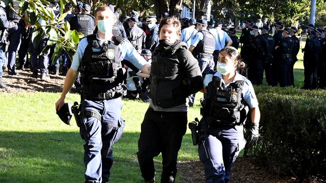 Anti-lockdown protests in Sydney last weekend.