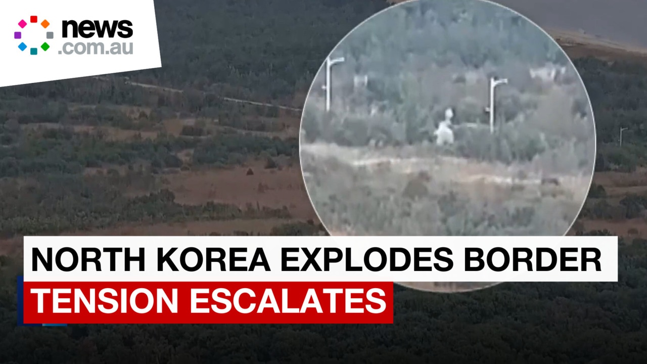 North Korea blows ups roads and rail lines