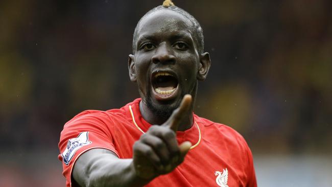 FILE- In this file photo dated Sunday, Dec. 20, 2015, Liverpool's Mamadou Sakho during the English Premier League soccer match against Watford at Vicarage Road stadium in Watford, England. It has been announced Saturday April 23 2016. Sakho is being investigated by UEFA over failed drugs test after last month’s Europa League game against Manchester United. (AP Photo/Matt Dunham, FILE)