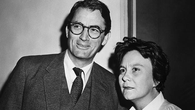 Gregory Peck and novelist Harper Lee on the set of To Kill a Mockingbird in 1962. Picture: Bettmann/CORBIS