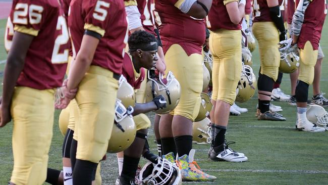 High school football players have also mimicked Kaepernick’s protest, kneeling during the national anthem.