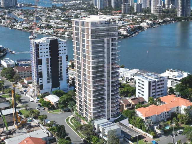 Artist impression of a 23-storey tower planned for Chevron Island on the corner of Kalyan and Perneno streets. Picture: Supplied