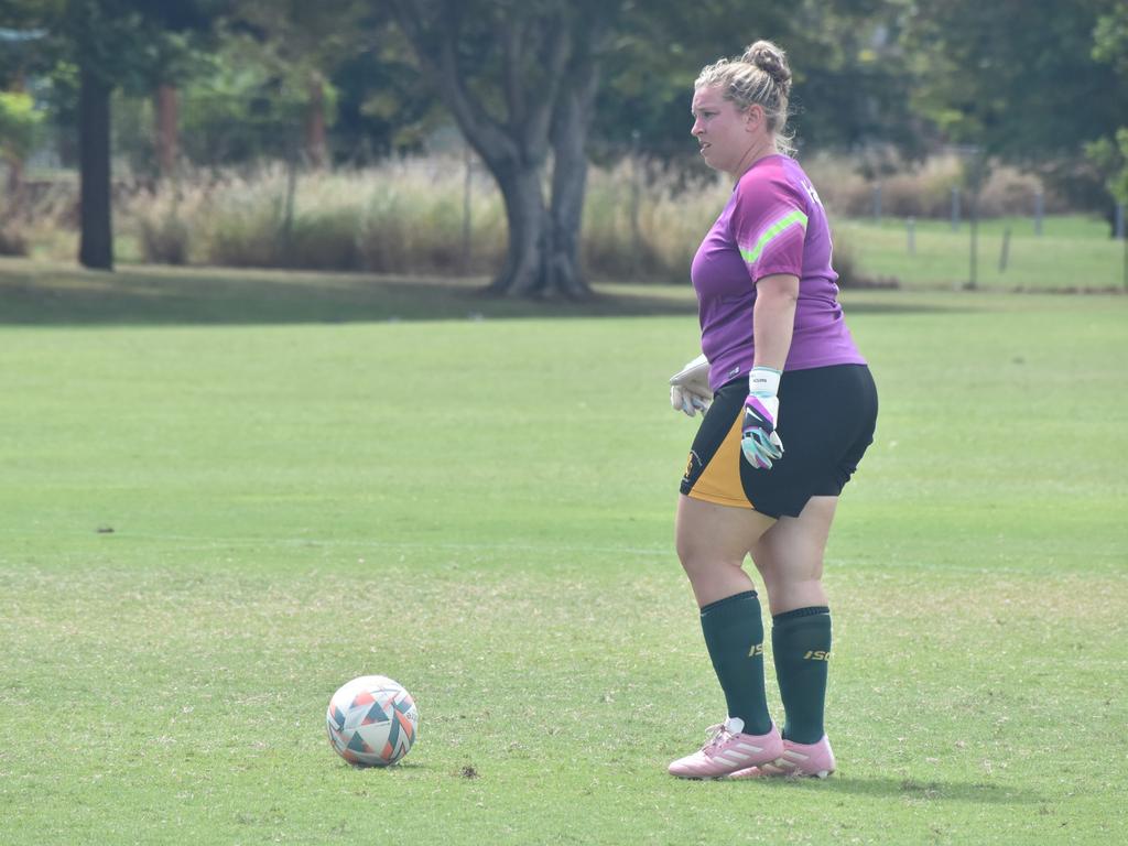 Frenchville Football six-a-side carnival, women's A final, Central versus Mackay Lions, at Jardine Park, Rockhampton, February 25, 2024.