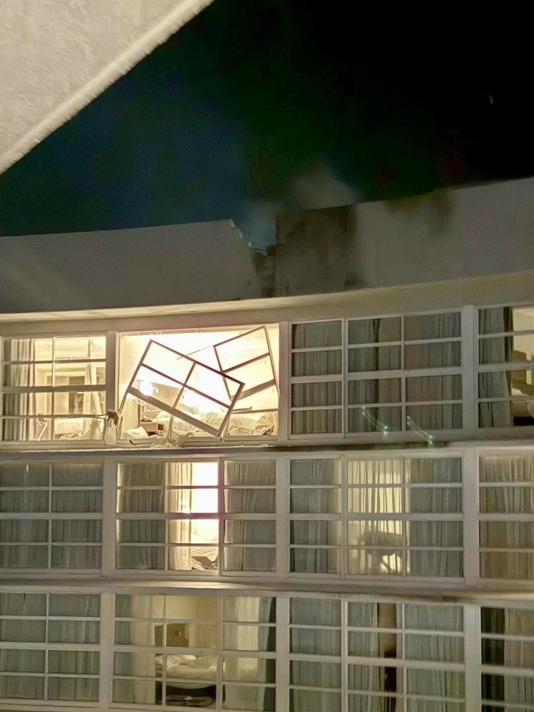 The helicopter crashed into the Cairns Hotel sparking a major fire and mass evacuation.