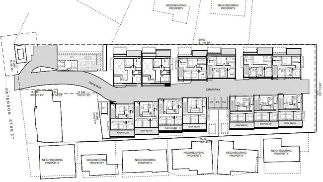 Plans of the proposed townhouse development.