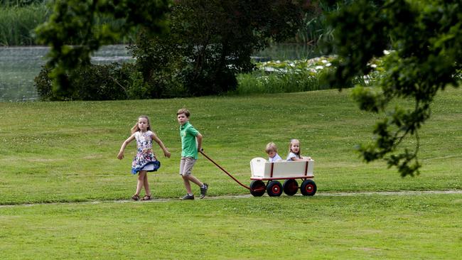 Princess Isabella, 6, Prince Christian, 7, with twins Vincent &amp; Josephine, 2.