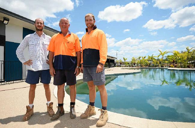 FAMILY VENTURE: Brad, Bill and Cameron Korte at their Parkhurst development. Picture: Allan Reinikka Rokakorte