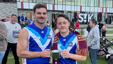 Dareo Rogers (right) with Murrumbeena teammate Sam Michael.