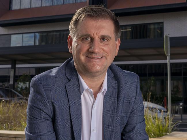 Northern Beaches Hospital Andrew Newton CEO. Andrew photographed today 18th August 2020 outside the new hospital. Image Matthew Vasilescu