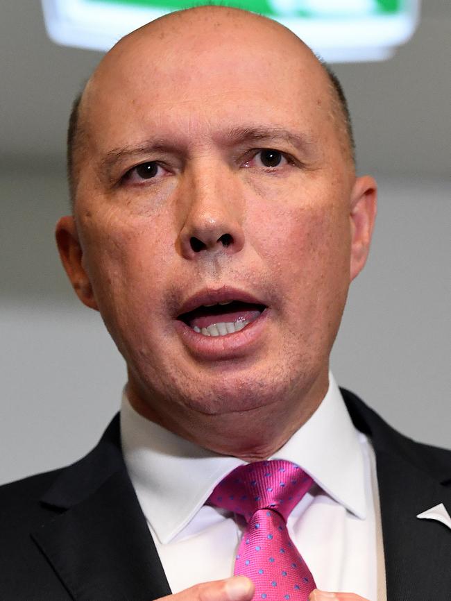 Federal Minister for Home Affairs Peter Dutton. Picture: AAP