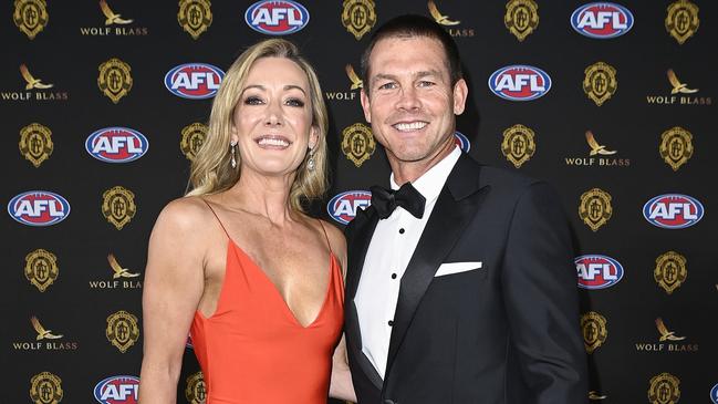 Kelley Fergus and Ben Cousins at the 2021 AFL Brownlow Medal. Photo by Stefan Gosatti/Getty Images