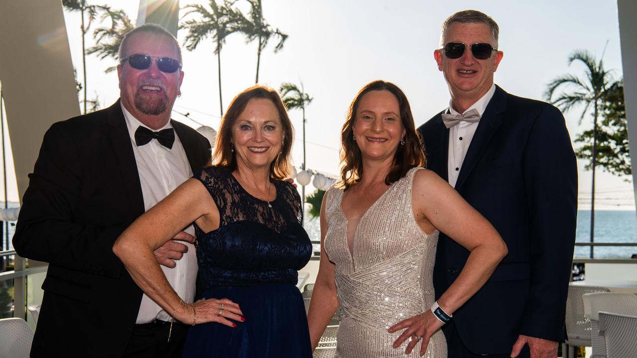 Glen Richards, Brenda Richards, Dean Wright and Janette Wright at the 2024 Darwin Turf Club Gala Ball. Picture: Pema Tamang Pakhrin