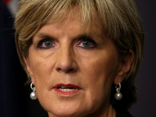 Foreign Affairs Minister Julie Bishop holding a press conference on Peter Greste, at Parliament House in Canberra.