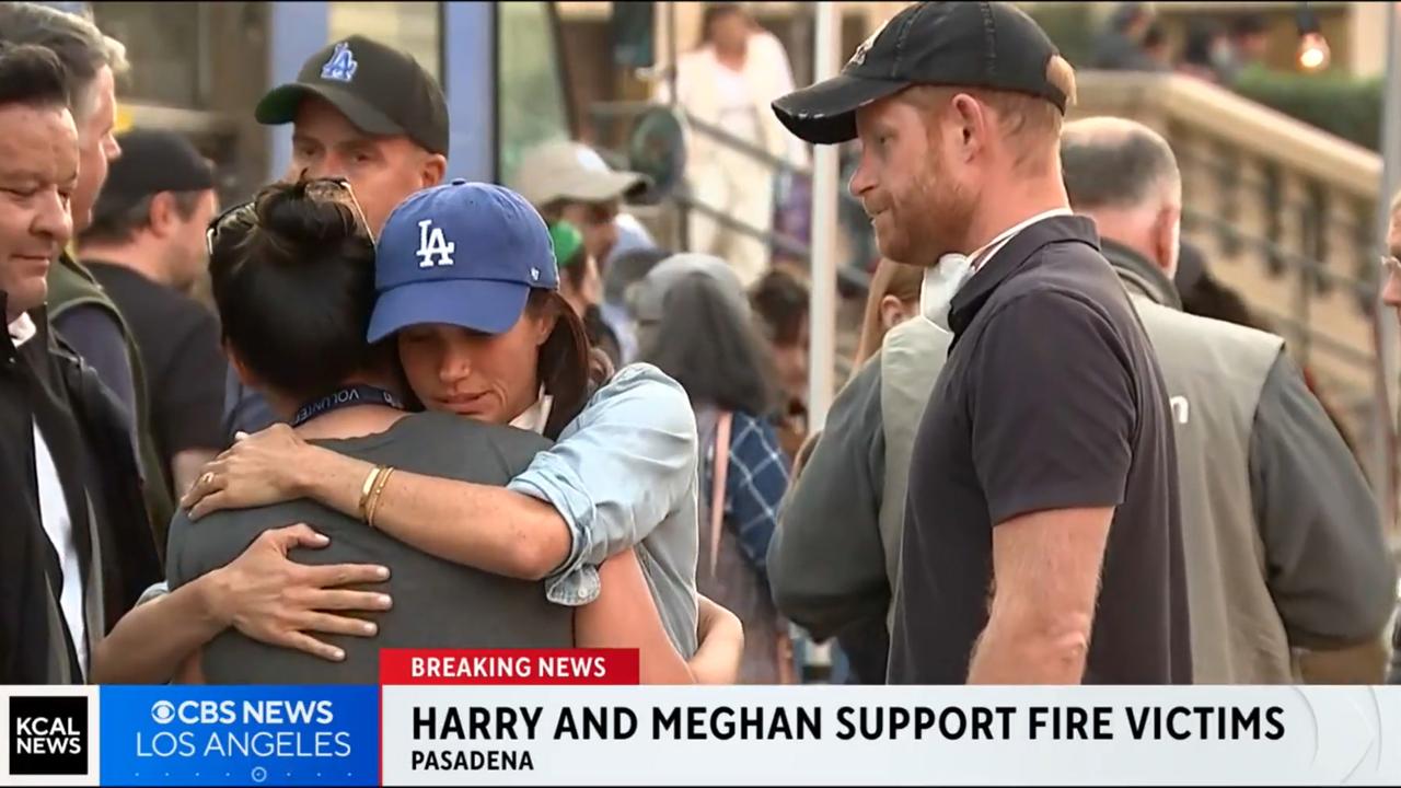 Meghan and Harry have been lending a hand over the last week as the wildfires continue to rage. Picture: CBS