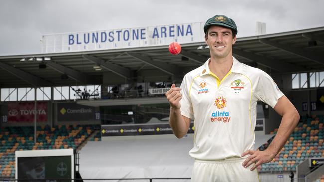 Australian test captain Pat Cummins at Blundstone Arena. Picture: Chris Kidd