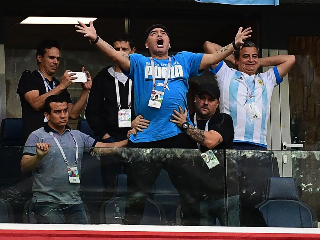 Diego Maradona at the Russia 2018 World Cup. Photo: AFP