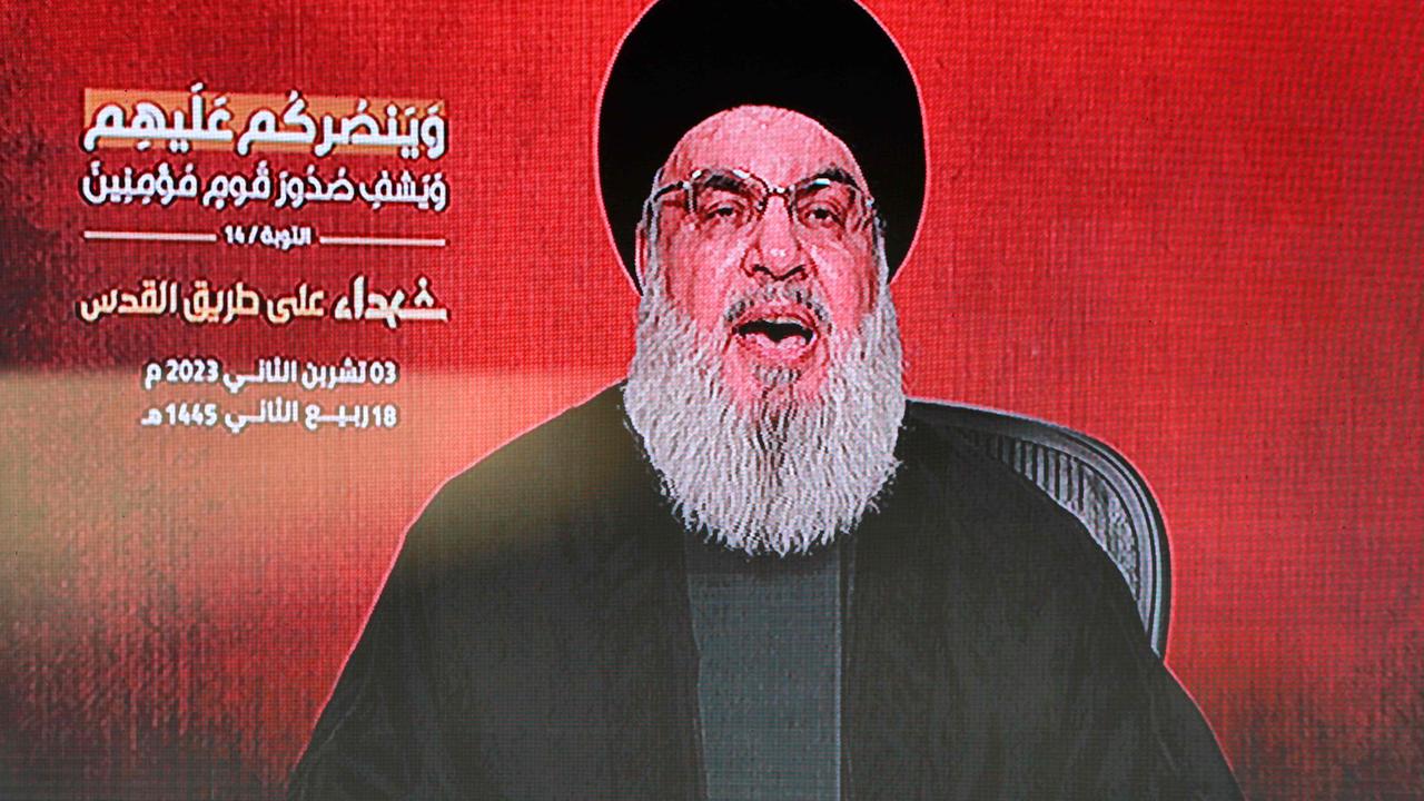 Hezbollah leader Hassan Nasrallah told the United States his Iran-backed group was ready to face its warships and the way to prevent a regional war was to halt the attacks in Gaza. Picture: AFP