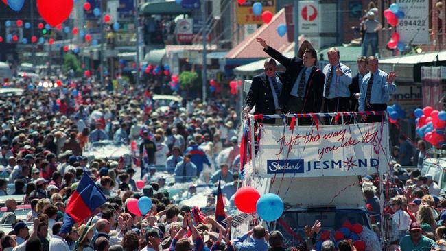 The Knights received a huge welcome when they returned after their first title in 1997.