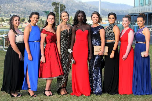 L to R: School Formal Committee - Ebony Blackwell, Aimee Hart, Fiona Anderson, Lauren McCarthy, Nyandeng Makuer Guot, Grace Hazell, Jade Deverell, Raquel Andrews and Laura Knowles at the St Mary's School formal at Tattersalls Park on Friday 28 November 2014