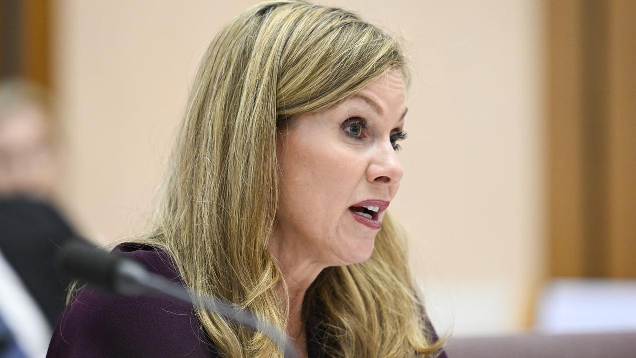 Australia's eSafety Commissioner Julie Inman Grant at the Environment and Communications Legislation Committee Estimates at Parliament House in Canberra. Picture: NewsWire / Martin Ollman