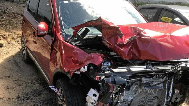 Mr Carmody has thanked the incredible safety features in his Mitsubishi Outlander for saving his family&#39;s lives after the horrific crash at Coolum Beach last week. Picture: Contributed