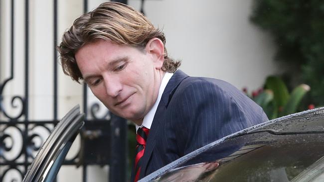 James Hird leaves his home on Monday, August 11, 2014 in Toorak, Australia. Picture: Hamish Blair