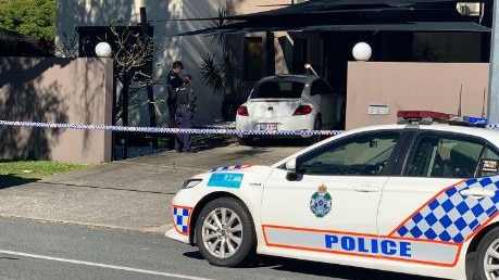 Police investigate the death of a woman at a home on the Gold Coast. Picture: 10 News