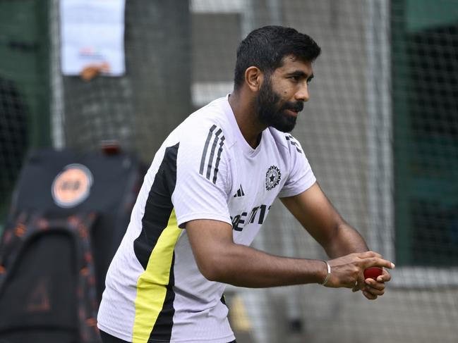 Jasprit Bumrah bowling at an MCG training session. Picture: Quinn Rooney/Getty Images.