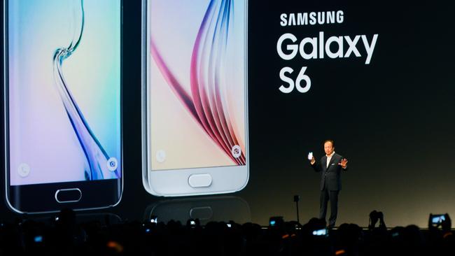 CEO and President of Samsung JK Shin presents the new Samsung Galaxy S6.