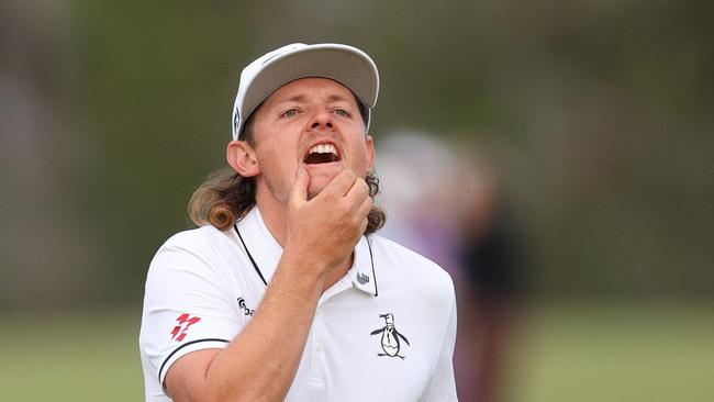 LOS ANGELES, CALIFORNIA – JUNE 15: Cameron Smith of Australia reacts on the 18th green during the first round of the 123rd U.S. Open Championship at The Los Angeles Country Club on June 15, 2023 in Los Angeles, California. Andrew Redington/Getty Images/AFP (Photo by Andrew Redington / GETTY IMAGES NORTH AMERICA / Getty Images via AFP)