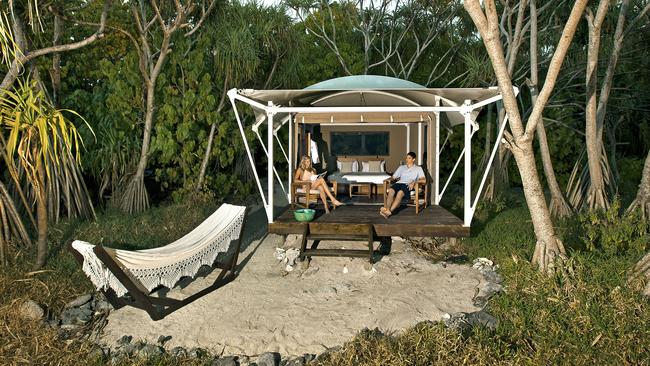 Camping Two Ways: Glamping tent accommodation on Wilson Island. Picture Supplied. Picture: Supplied