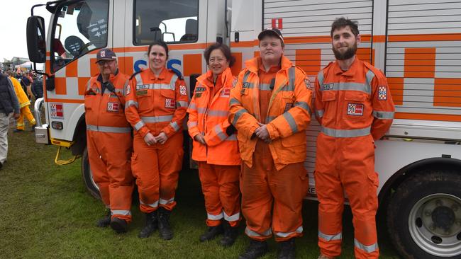 SES rescue volunteers Michael Gordon, Emily McCullah, Lisbeth Cheah, Bill Fawcett and Jim Cassidy.