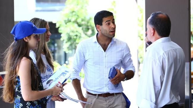 Cory Bernardi’s Australian Conservatives candidate on the trail in the by-election in Bennelong. Picture: Britta Campion / The Australian