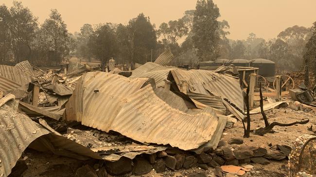 Paul and Melissa Churchman’s Sarsfield property was completely destroyed. Picture: Brianna Travers