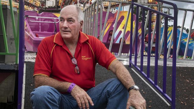 ‘If you don’t have cover, you can’t work’ … third-generation ‘showie’ Peter Short, at the Innisfail Show, says he can no longer get insurance at any price. Picture: Brian Cassey