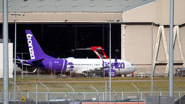 Bonza’s aircraft remain grounded, as the airline’s administrators struggle to regain use of the leased Boeing 737 Max 8s. Picture: Mark Stewart