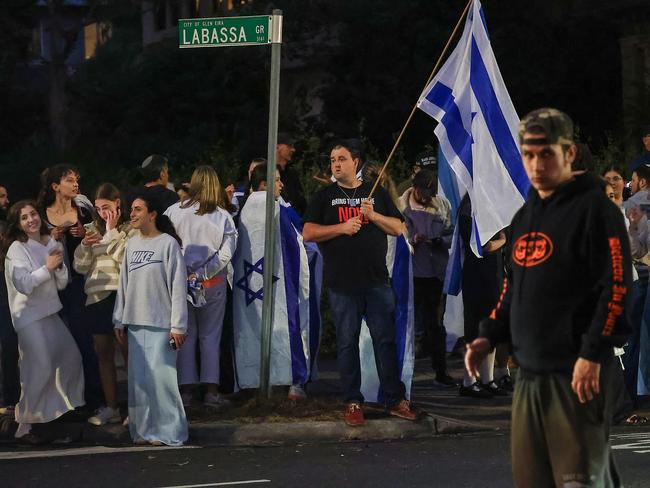 Members of the Jewish community held a counter-rally in response to the planned protest. Picture: Ian Currie