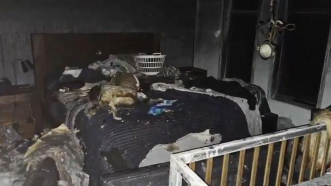 Brayden Semmens and Rachel Lowe lost everything when a fire broke out in their A Seaford Rise rental on Saturday. Picture: 7NEWS