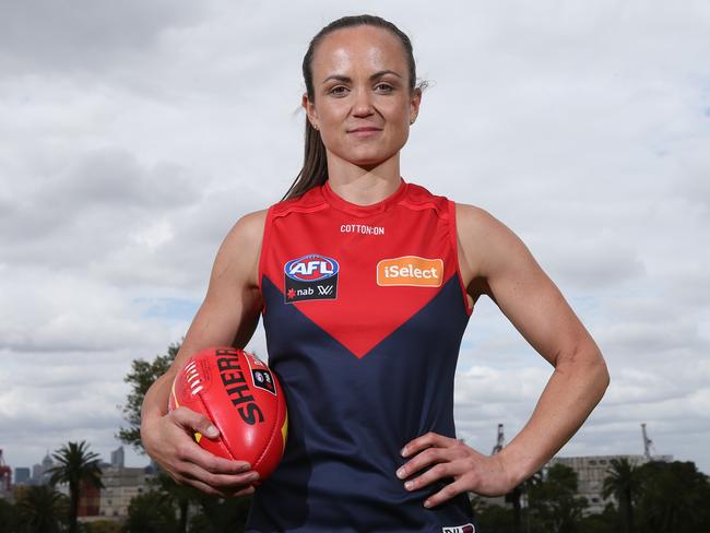 Melbourne Demons captain Daisy Pearce at the AFLW season launch. Picture: AAP Image/David Crosling