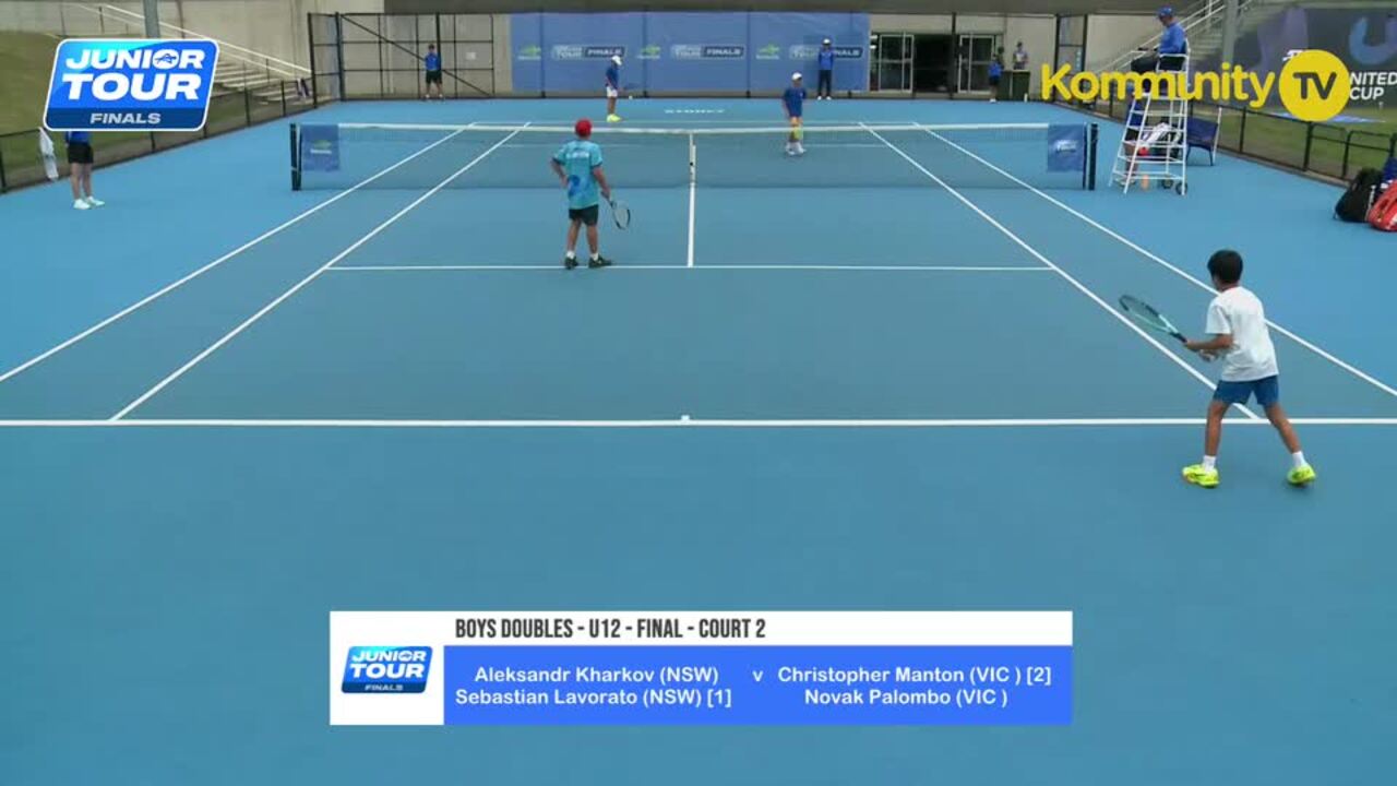 Replay: Aleksandr Kharkov/Sebastian Lavorato v Christopher Manton/Novak Palombo (Under-12 Boys Doubles Final) 2024 Tennis Australia Junior Tour Masters U12, U14 Day 7