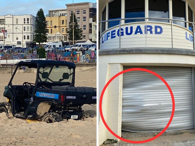 Bondi lifeguards have issued an urgent plea to the public after thieves broke in and stole two emergency vehicles, with one nowhere to be seen. 