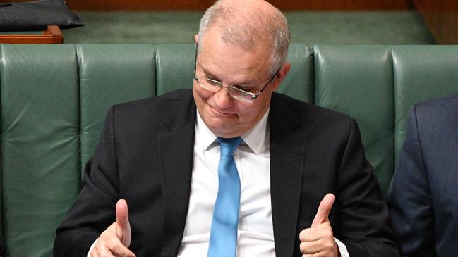 Treasurer Scott Morrison during Question Time. Picture: AAP