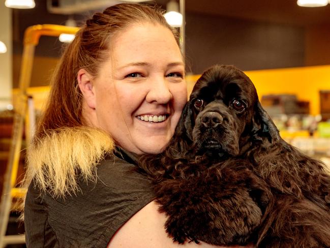 Members of the Petbarn grooming team competed in the Ausgroom 2018 competition, an annual grooming competition held by the Pet Industry Association PIAA. Mickleham Local, Janelle Austin, Grooming Development Manager, won Best in Group and placed 1st in Gundog Masters Class. She is pictured with her American Cockerspaniel Rocky at work on Tuesday 24th July, 2018.