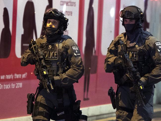 Police units at London Bridge after reports of a incident involving a van hitting pedestrian on London Bridge. Picture: EPA