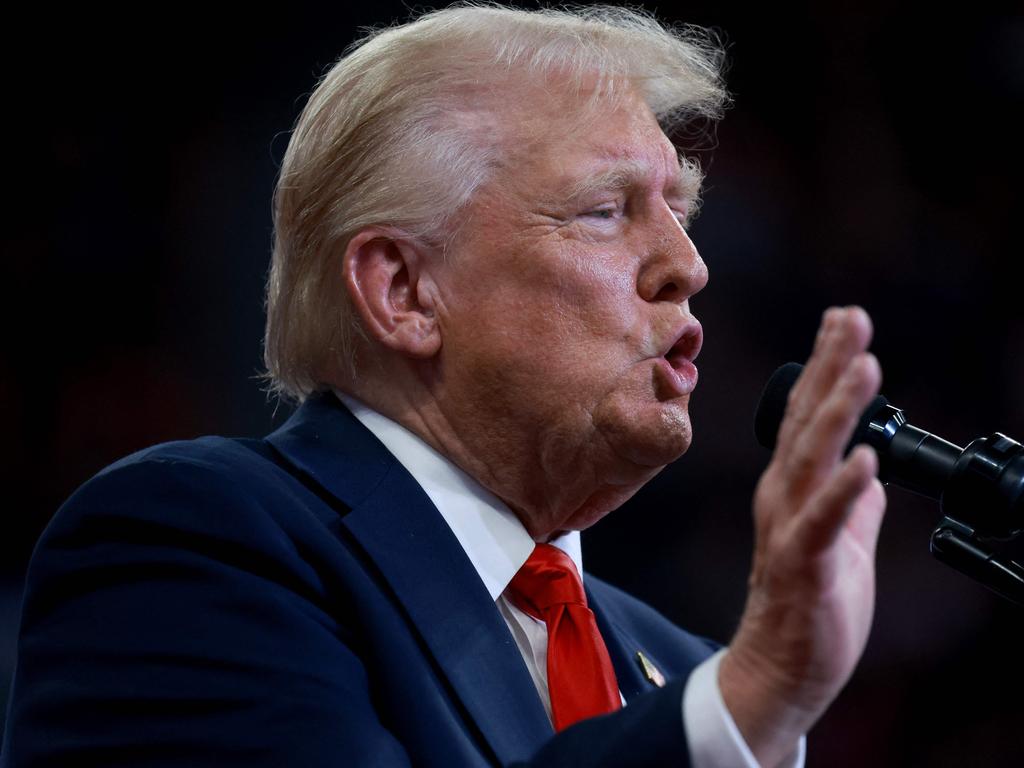 Former US president Donald Trump speaks during a campaign rally at the Georgia State University Convocation Centre. Picture: Getty Images via AFP