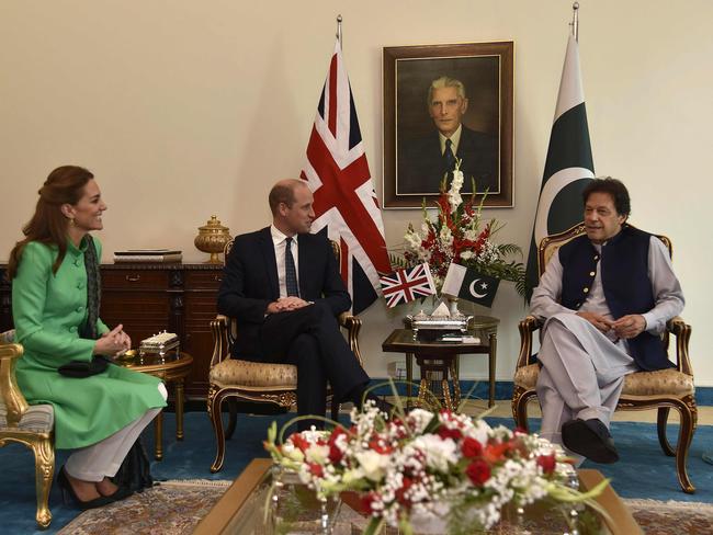 The couple met with Imran Khan, who was a close friend of Princess Diana’s. Picture: AFP