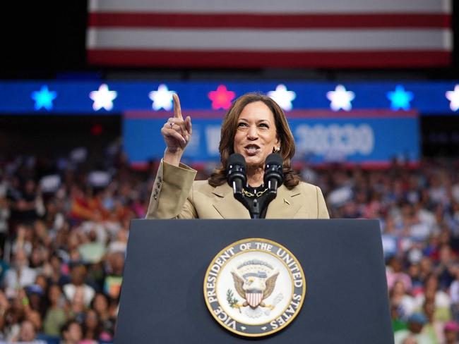 US. Vice President Kamala Harris speaks at the campaign rally in Glendale, Arizona. Picture: Andrew Harnik/Getty Images/AFP