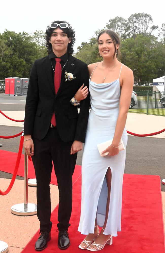 Sean Turnbull and Amedy Buchanan at Pacific Lutheran College's 2023 formal. Picture: Tegan Annett