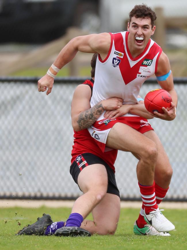 Ararat co-coach Tom Williamson booted four goals against Southern Mallee Thunder. Picture Yuri Kouzmin